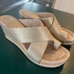 Donald J. Pliner Sisu Leather Toe Loop Platform Wedge 748039-J, size 10
